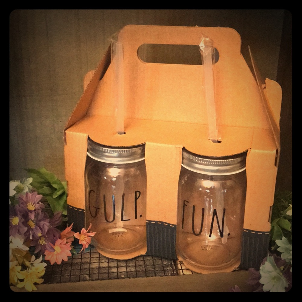 Rae Dunn Large Letter LL mason jar mugs